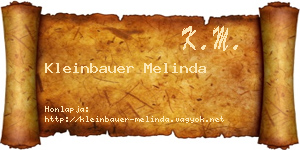 Kleinbauer Melinda névjegykártya